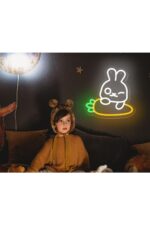 Tavşan Ve Havuç Neon Led Tabela Dekoratif Aydınlatma - Görsel 2