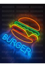 Burger Neon Led Tabela Dekoratif Aydınlatma - Görsel 2