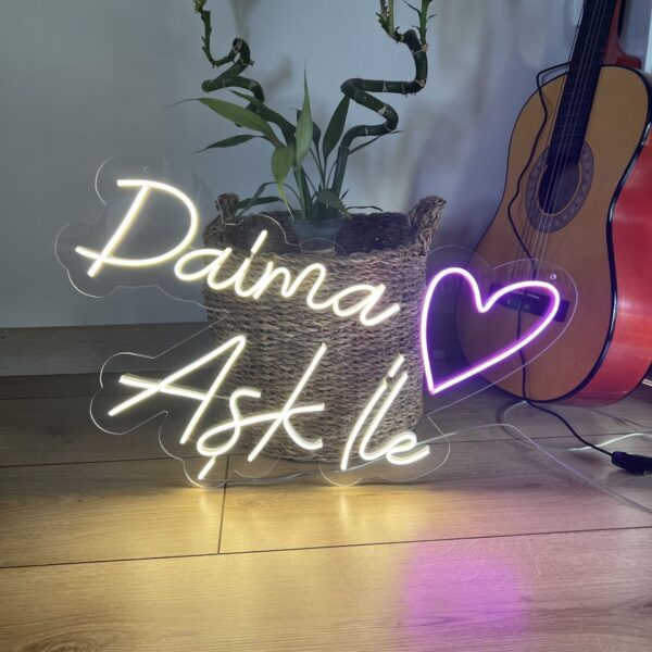 Daima Aşk İle Neon Led Duvar Dekorasyonu