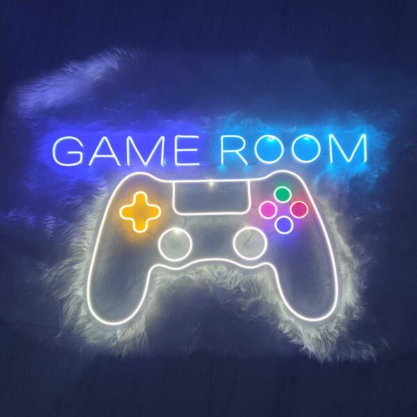 Game Rooom Gamer Playstation Neon Led Tabela Dekoratif Aydınlatma
