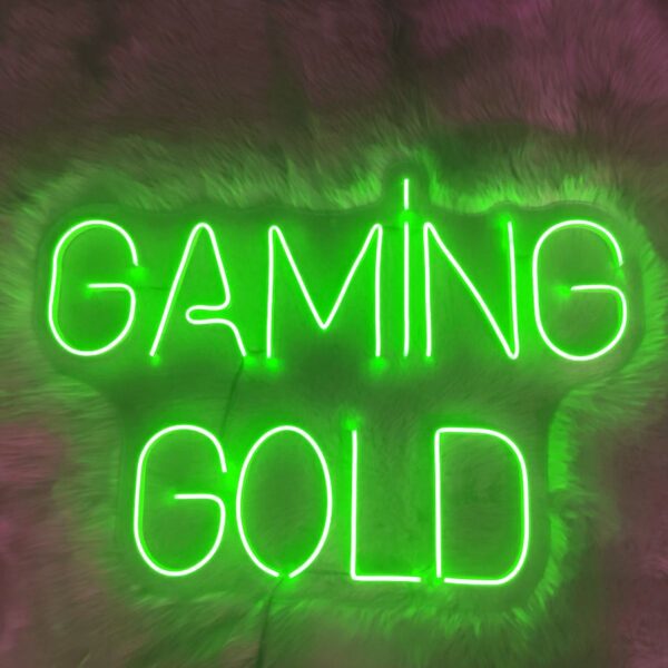 Gaming Gold Gamer Neon Led Tabela Dekoratif Aydınlatma(70x50cm)