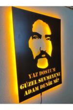 Barış Manço Dekoratif Led Işıklı Ahşap Tablo - Görsel 2