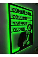Müslüm Gürses Sen Çölüme Yağmur Oldun Led Işıklı Ahşap Tablo - Görsel 2