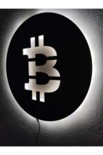 Bitcoin Dekoratif Led Işıklı Duvar Tablosu - Görsel 3
