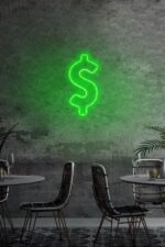 Dolar Logo Neon Led Duvar Dekorasyonu Yeşil - Görsel 3