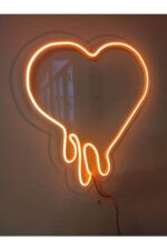 Kalp Neon Led Dekoratif Aydınlatma Turuncu - Görsel 2