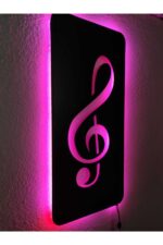 Pembe Sol Anahtar Led Işıklı Tablo - Görsel 2
