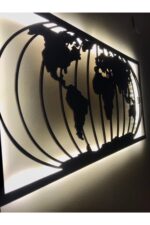 Dünya Haritası Led Işıklı Tablo - Görsel 2