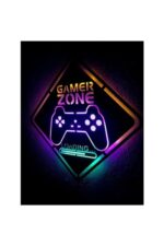 Gamer Zone Dekoratif Led Işıklı Ahşap Tablo - Görsel 2