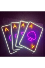 Iskambil Oyun Kartı Neon Yazı Neon Tabela Neon Yazı Dekoratif Aydınlatma - Görsel 2