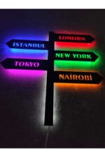Dünya Şehirleri Istanbul Londra New York Tokyo Nairobi Led Işıklı Tablo - Görsel 2