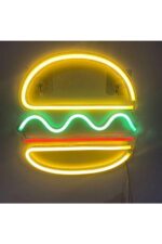 Hamburger Neon Tabela Neon Yazı Dekoratif Aydınlatma - Görsel 2
