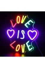 Love Is Love Neon Tabela Neon Yazı Dekoratif Aydınlatma - Görsel 2