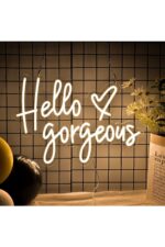 Hello Gorgeous Neon Tabela Neon Yazı Dekoratif Aydınlatma - Görsel 2