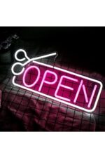 Open-açık Berber-kuaför Tabelası Neon Tabela Neon Yazı Dekoratif Aydınlatma - Görsel 2