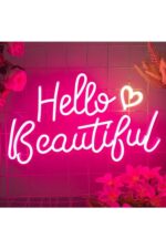 Hello Beatiful Neon Tabela Neon Yazı Dekoratif Aydınlatma - Görsel 2