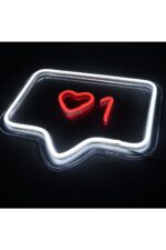 Kalp Beğeni Neon Tabela Neon Yazı Dekoratif Aydınlatma - Görsel 2