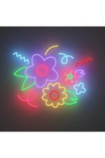 Çiçekler Papatya Neon Tabela Neon Yazı Dekoratif Aydınlatma Ve Gece Lambası - Görsel 2