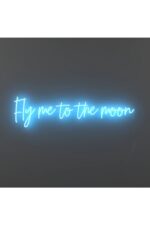 Fly Me To The Moon Neon Tabela Neon Yazı Dekoratif Aydınlatma Ve Gece Lambası - Görsel 2