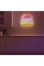 Hamburger Neon Tabela Neon Yazı Dekoratif Aydınlatma Ve Gece Lambası - Görsel 2