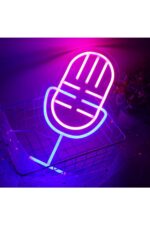 Mikrofon Neon Tabela Neon Yazı Dekoratif Aydınlatma Ve Gece Lambası - Görsel 2