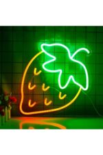 Çilek Neon Tabela Neon Yazı Dekoratif Aydınlatma Ve Gece Lambası - Görsel 2