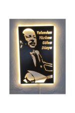 Neşet Ertaş -yalandan Yüzüme Gülen Dünya Led Işıklı Tablo - Görsel 2