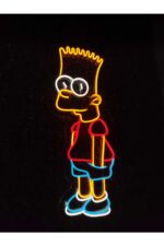 Simpson Bart Çizgi Film Neon Led Tabela Duvar Dekoru(70x35cm) - Görsel 2
