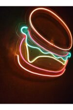 Hamburger Neon Led Burger Tabela Neon Duvar Dekorasyonu - Görsel 2