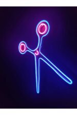 Makas Neon Tabela Berber Neon Led Dekoratif Terzi Duvar Aydınlatması Neon Duvar Dekorasyonu - Görsel 2