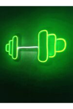 Dumbell Neon Tabela Fitness Neon Led Dekoratif Duvar Aydınlatması Spor Neon Duvar Dekorasyonu - Görsel 2