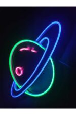 Satürn Neon Tabela Neon Led Dekoratif Duvar Aydınlatması Neon Duvar Dekorasyonu - Görsel 2