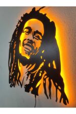 Bob Marley Led Işıklı Ahşap Dekoratif Tablo - Görsel 3