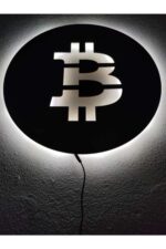 Bitcoin Dekoratif Led Işıklı Duvar Tablosu - Görsel 4