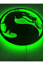 Mortal Kombat Ejderha Led Işıklı Ahşap Tablo - Görsel 4