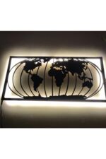 Dünya Haritası Led Işıklı Tablo - Görsel 3