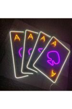 Iskambil Oyun Kartı Neon Yazı Neon Tabela Neon Yazı Dekoratif Aydınlatma - Görsel 3