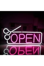 Open-açık Berber-kuaför Tabelası Neon Tabela Neon Yazı Dekoratif Aydınlatma - Görsel 3