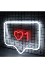 Kalp Beğeni Neon Tabela Neon Yazı Dekoratif Aydınlatma - Görsel 3