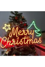 Merry Christmas Yılbaşı Süsü Noel Neon Tabela Neon Yazı Dekoratif Aydınlatma - Görsel 3