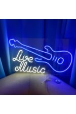 Live Music-canlı Müzik Neon Tabela Neon Yazı Dekoratif Aydınlatma - Görsel 3