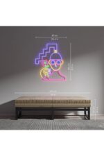 Kadın & Çiçek Neon Tabela Neon Yazı Dekoratif Aydınlatma Ve Gece Lambası - Görsel 3