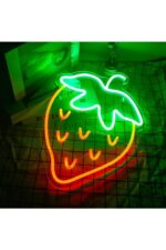 Çilek Neon Tabela Neon Yazı Dekoratif Aydınlatma Ve Gece Lambası - Görsel 3