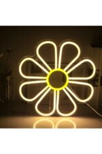 Papatya Çiçek Neon Tabela Neon Yazı Dekoratif Aydınlatma Ve Gece Lambası - Görsel 3
