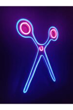 Makas Neon Tabela Berber Neon Led Dekoratif Terzi Duvar Aydınlatması Neon Duvar Dekorasyonu - Görsel 3