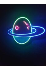 Satürn Neon Tabela Neon Led Dekoratif Duvar Aydınlatması Neon Duvar Dekorasyonu - Görsel 3