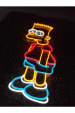 Simpson Bart Çizgi Film Neon Led Tabela Duvar Dekoru(70x35cm) - Görsel 3