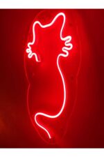 Kedi Neon Led Duvar Yazısı Dekoratif Işıklı Gece Lambası Duvar Süsü - Görsel 3