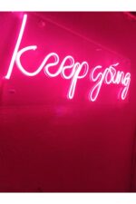 Keep Going Neon Led Duvar Yazısı Dekoratif Işıklı Gece Lambası Duvar Süsü - Görsel 3