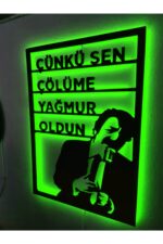 Müslüm Gürses Sen Çölüme Yağmur Oldun Led Işıklı Ahşap Tablo - Görsel 3